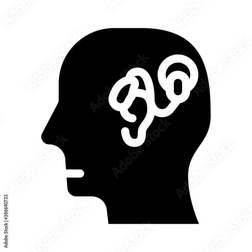 cochlear implant glyph icon vector illustration sign