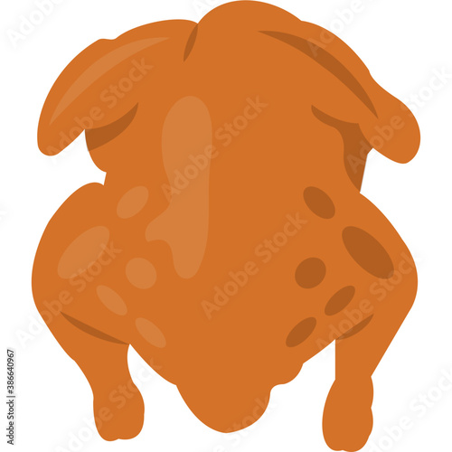 
A fresh skinless chicken body with spices over it for cooking or baking representing whole chicken
