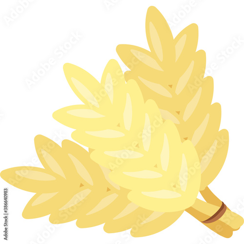 
Grain strands having seeds representing wheat strands for food consumption 
