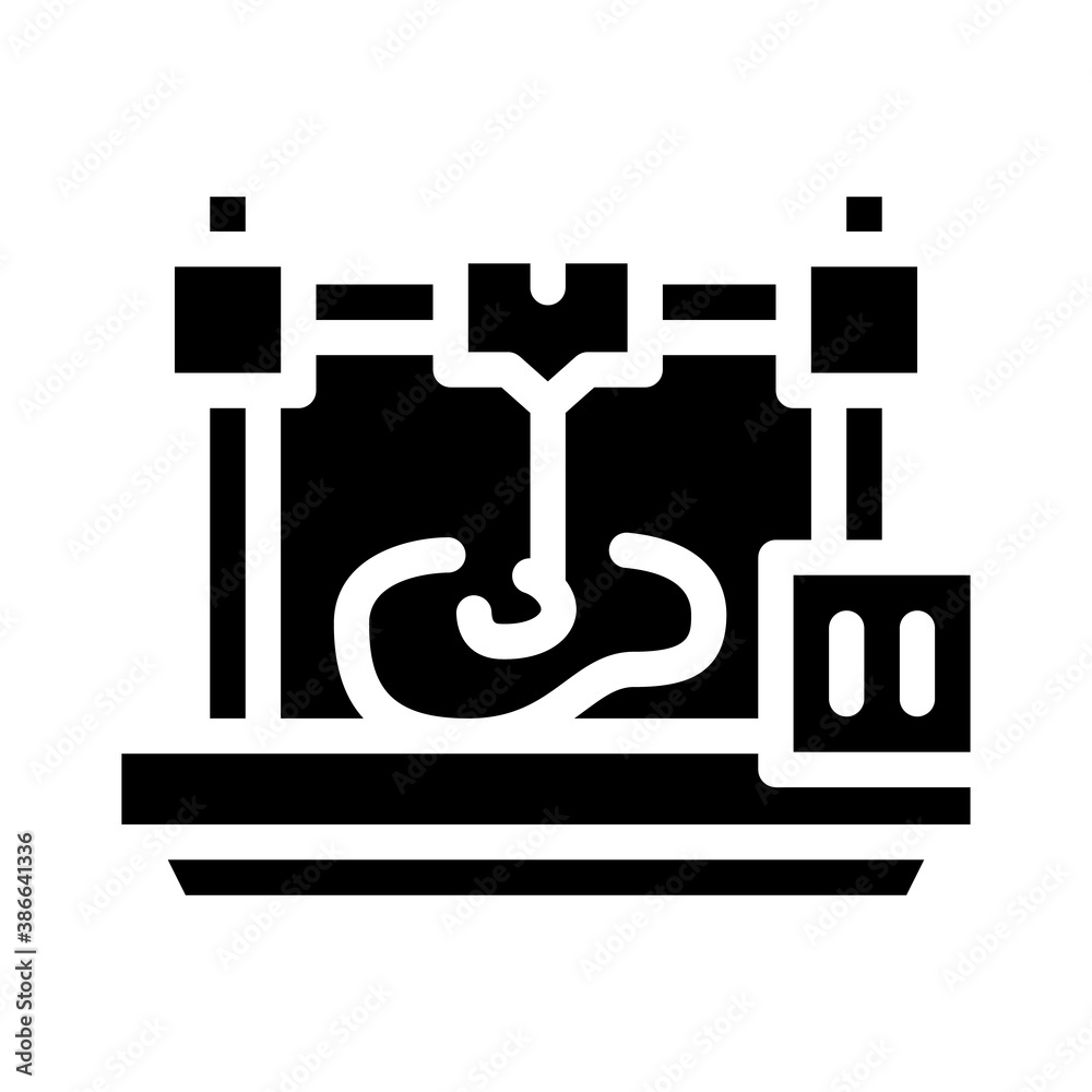 printing prostheses on 3d printer glyph icon vector illustration printing prostheses on 3d printer glyph icon vector illustration