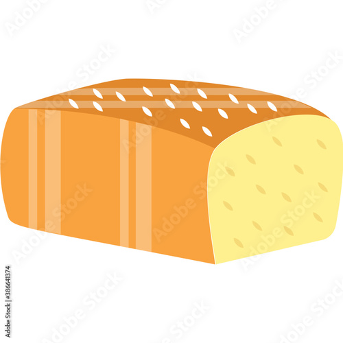 
Dough and wheat baked slices in a bar shape characterizing whole wheat fresh bread 
