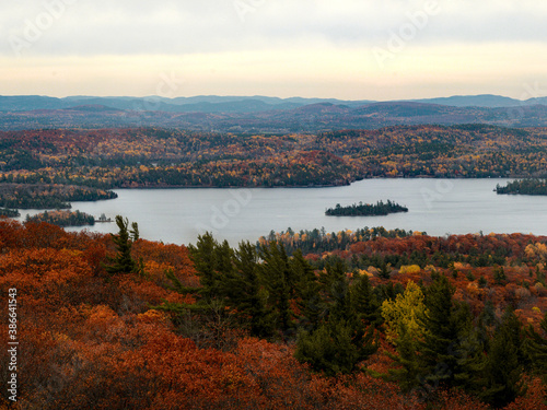 Lake in the Mountains Surrounded by Fall Colors