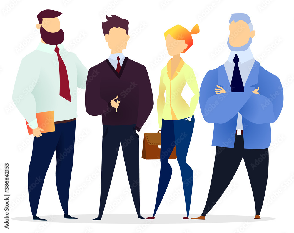 Our team get best service colleagues man and woman standing together