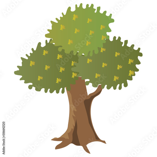 
Chestnut tree, spreading trees flat icon
