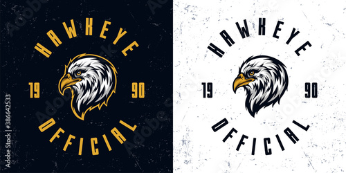 vintage eagle head mascot logo illustration template