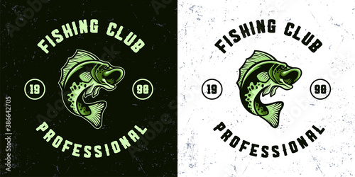 vintage green fish fishing mascot illustration
