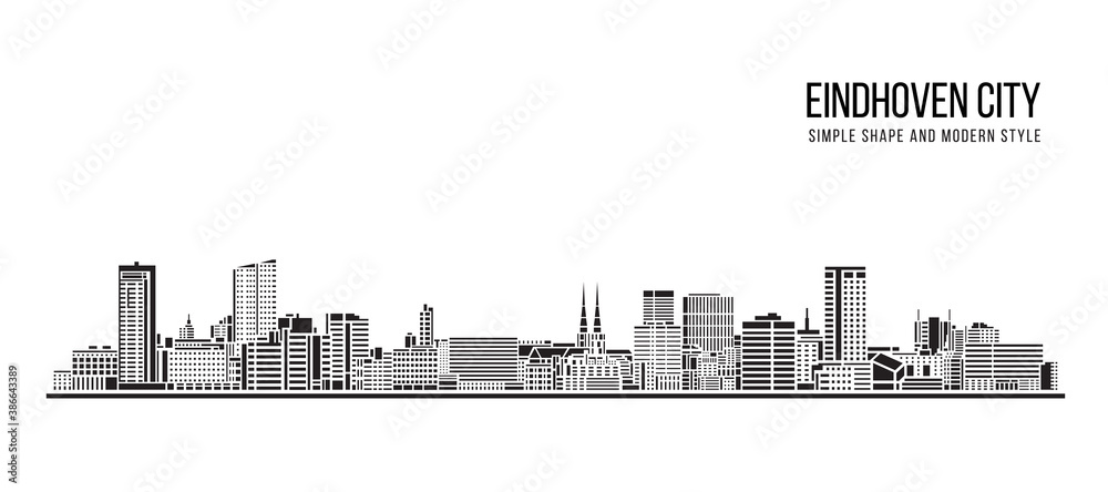 Cityscape Building Abstract shape and modern style art Vector design -  Eindhoven city