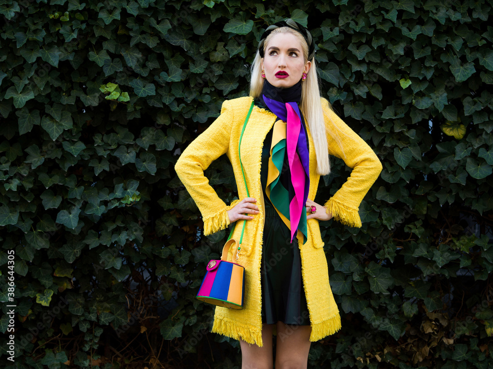 Woman with a yellow dress. Woman with a yellow dress.