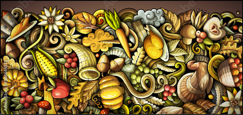 Thanksgiving day doodle illustration