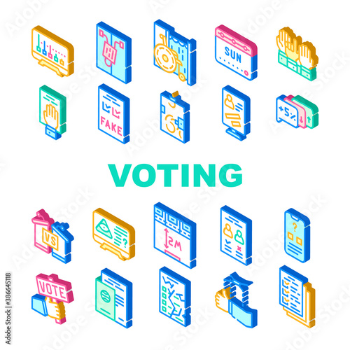 Voting And Elections Collection Icons Set Vector