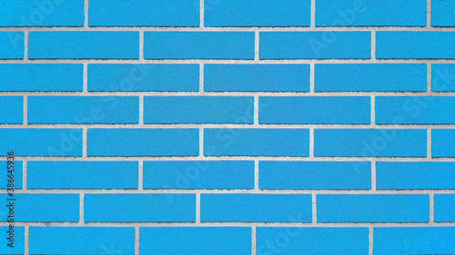 New blue brick wall texture background.