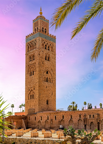 The Koutoubia Mosque in Marrakesh, Morocco .