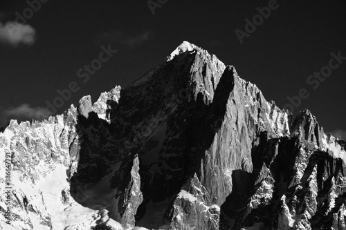 Photography black and white, photo of french alps