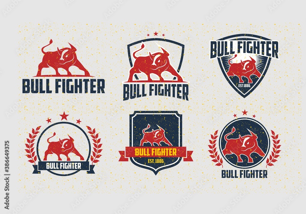 Obraz premium Bull Fighter Rough Logo