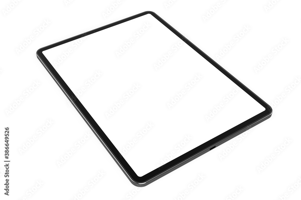 Empty screen tablet computer 3d rendering on white background Empty screen tablet computer 3d rendering on white background