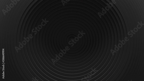 Abstract animation of circular blinds oscilation. Minimal dark clean corporate background. 3D rings wavy loop motion. Geometric elements cycling displacement video. photo