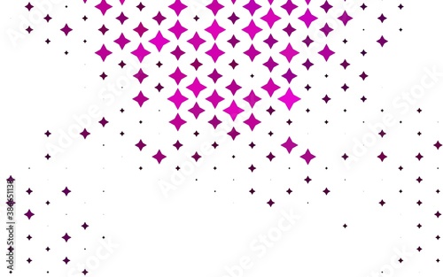 Light Purple vector cover with small and big stars.