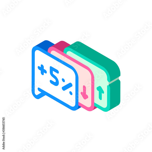 exit polls growing and falling isometric icon vector illustration