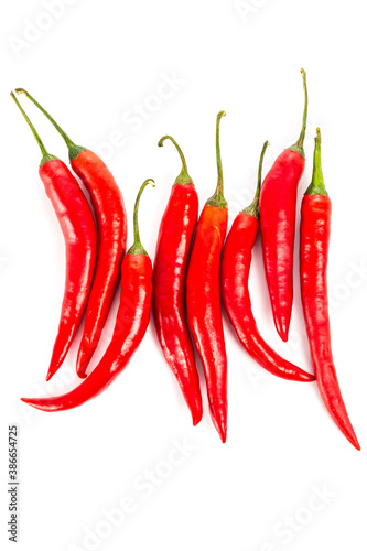 Red hot chilipepper isolated on white background.