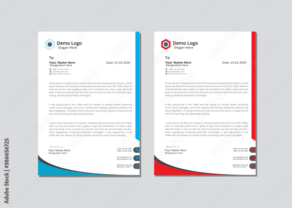 Business and Office letterhead templates for your project design