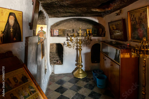 Fotografia The interior of the Greek Akeldama Monastery in the old city of Jerusalem in Isr