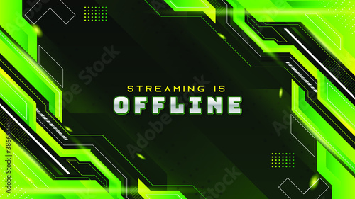 Abstract Green Futuristic Gaming Background for offline twitch stream 
