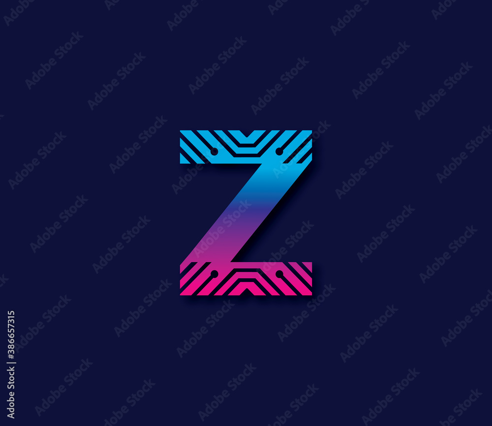 Z Alphabet Technology Logo Design Concept Z Alphabet Technology Logo Design Concept