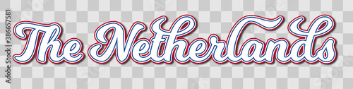 Netherlands country text on transparent background