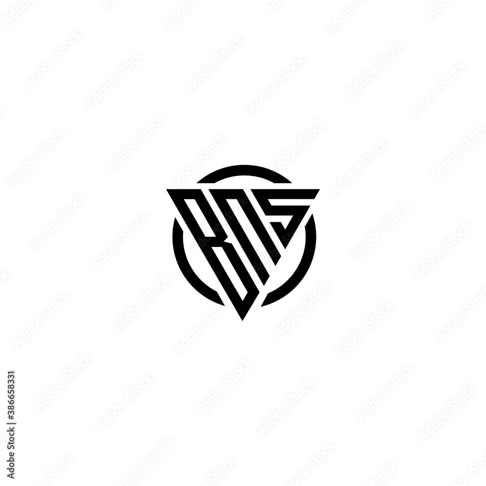 Initial letter BNS triangle monogram clean modern simple logo