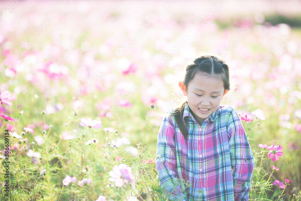花畑に立つ少女 花畑に立つ少女