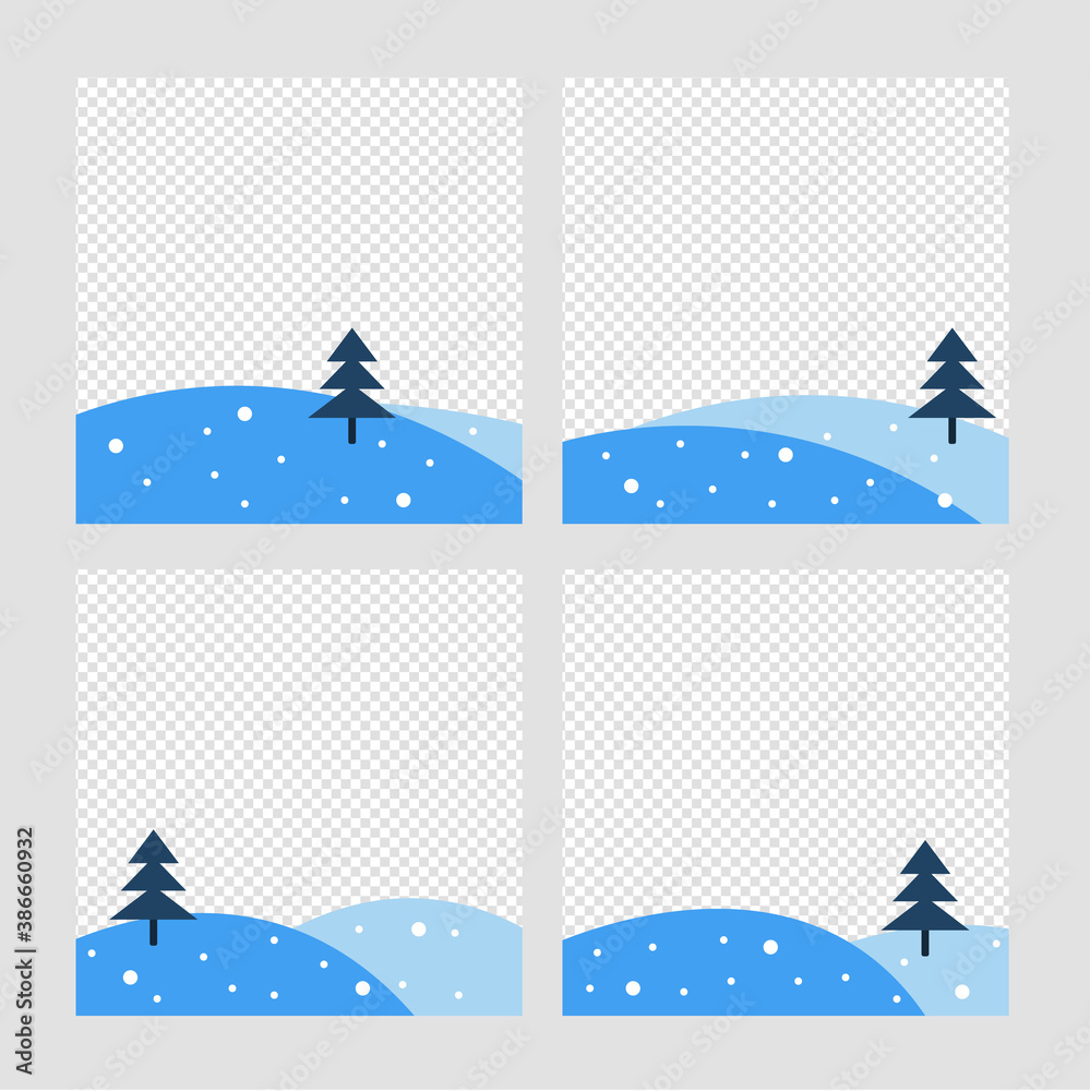Social media special winter with snow texture template vector