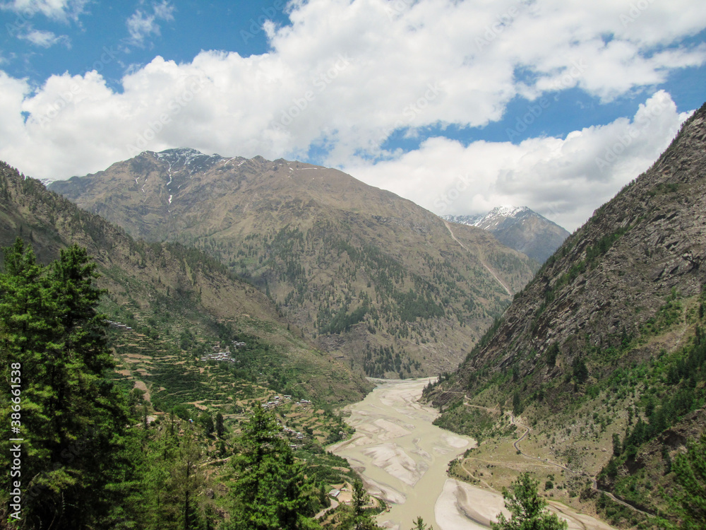 Bhagirathi river flowing through hills in Gangotri Bhagirathi river flowing through hills in Gangotri