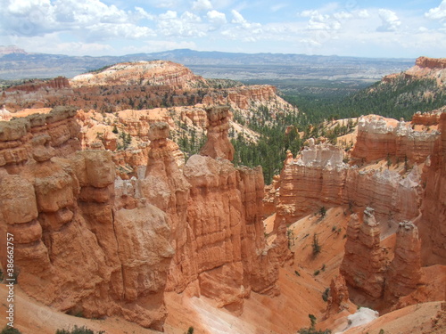 Stunning Bryce Canyon, Utah, USA. Spectacular bright orange rock formations, created by natural erosion. © Ben