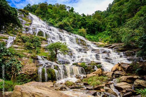 Mae Ya Waterfall is one of the most beautiful cascades in Doi Inthanon, Chiang Mai Thailand