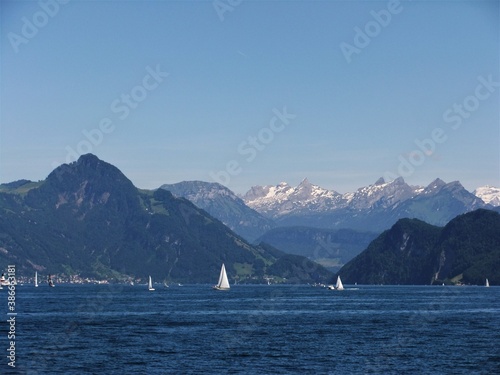 Sailboats on Lake Zurich, Switzerland