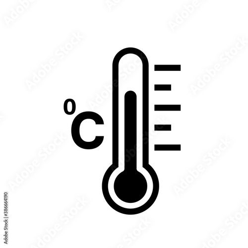 Fever Temperature Black Icon,Vector Illustration, Isolated On White Background Label. EPS10