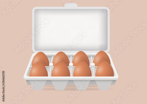 Fresh eggs in carton box