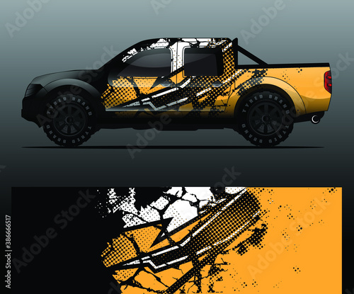 Truck decal graphic wrap vector, abstract background