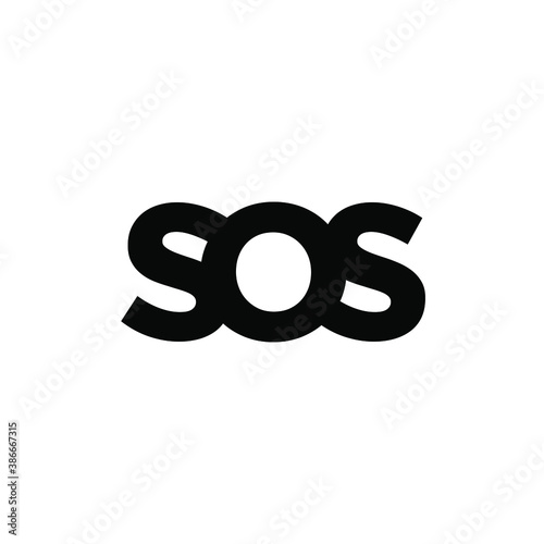 sos black with circle  logo icon design vector