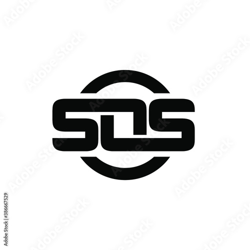 sos black with circle  logo icon design vector