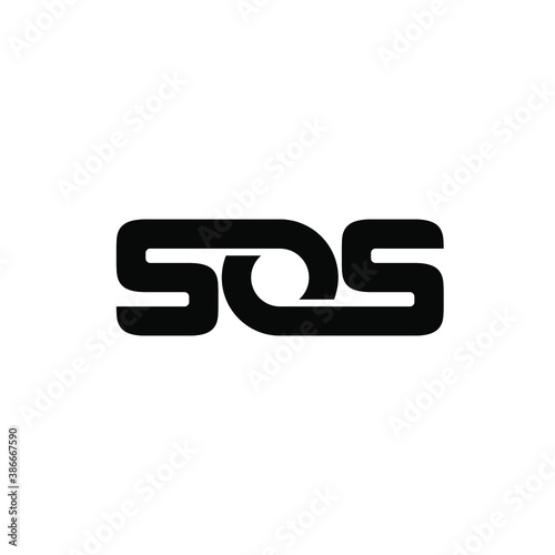sos black with circle  logo icon design vector