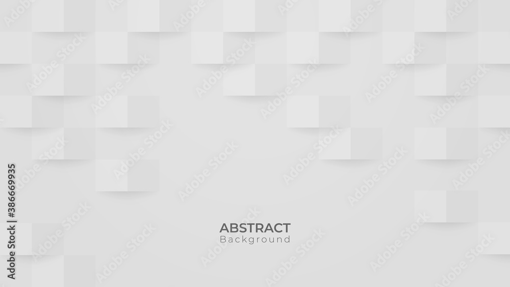 Obraz premium Abstract 3D modern square pattern background. White and grey geometric texture. vector illustration
