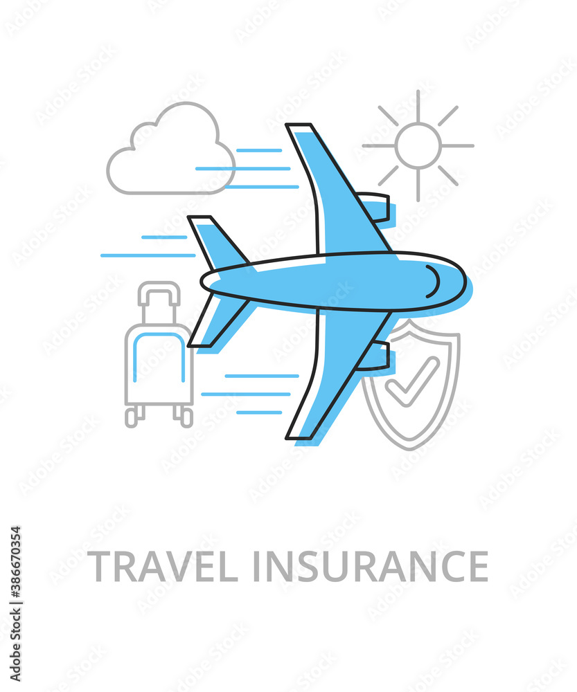 Travel flat line illustration in trend style. Complex vector icon and concept Travel flat line illustration in trend style. Complex vector icon and concept