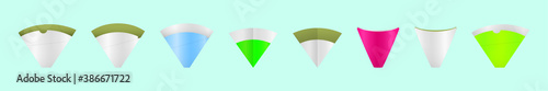 set of crepe holder packaging cartoon icon design template with various models. vector illustration isolated on blue background