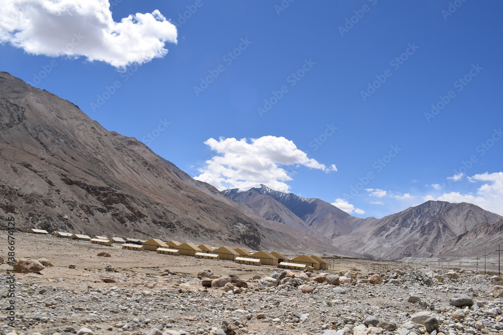 landscape in the himalayas near pangong lake leh ladakh
