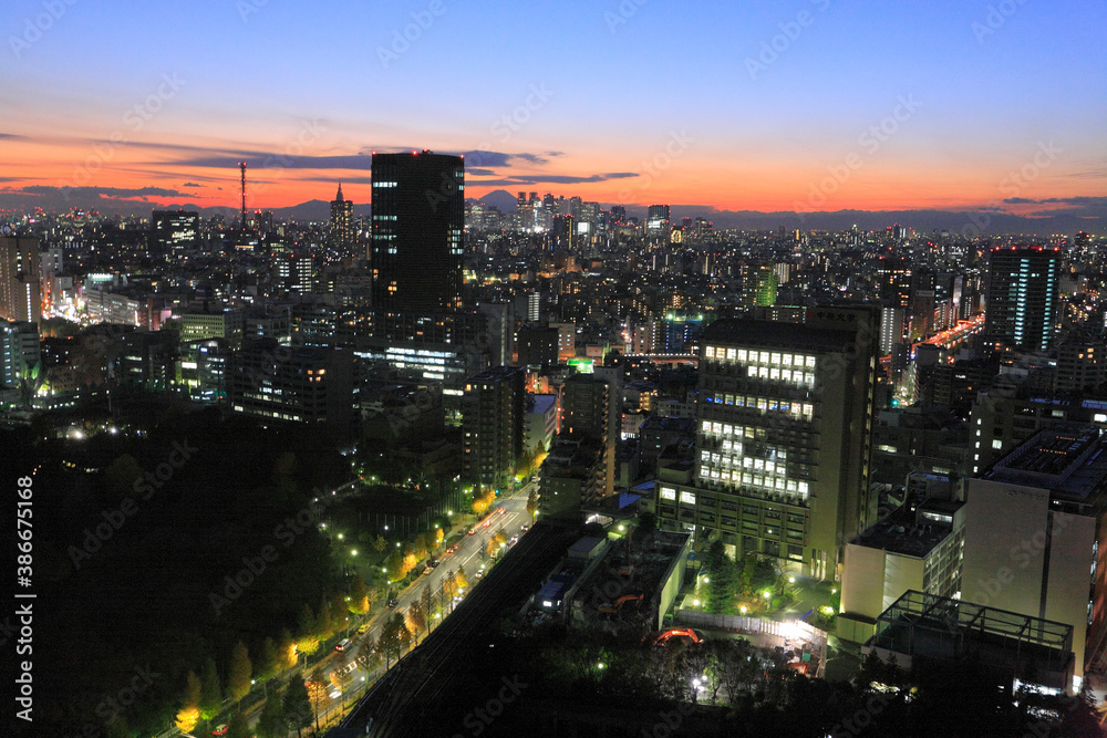 新宿方面日没残照 新宿方面日没残照