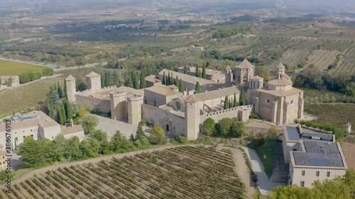 Monastery of Santa Maria de Poblet, Catalonia, Spain overview photo