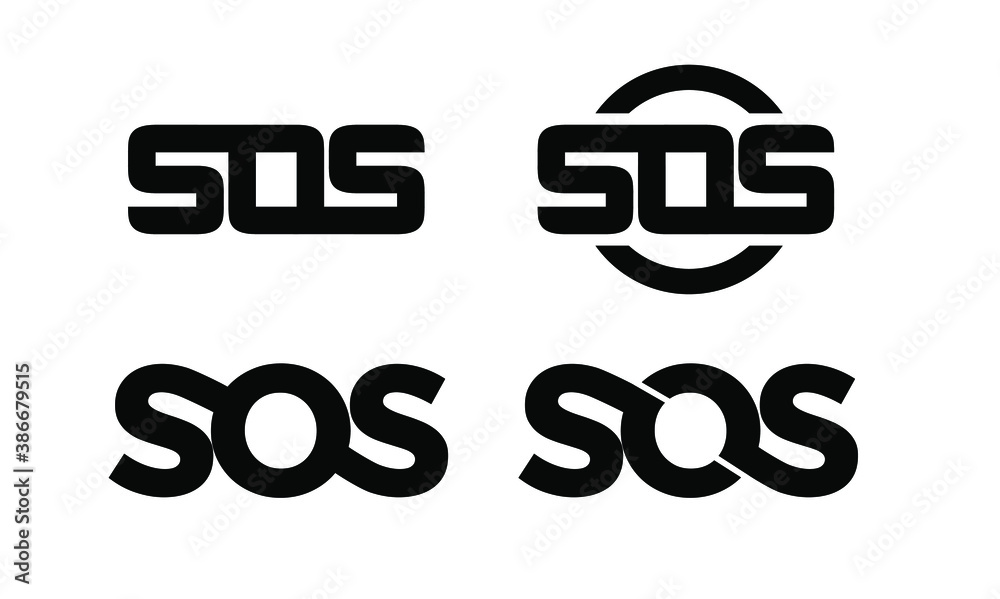 set collection sos black with circle  logo icon design vector - obrazy, fototapety, plakaty 