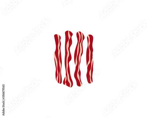Cartoon bacon slices, vector illustration 