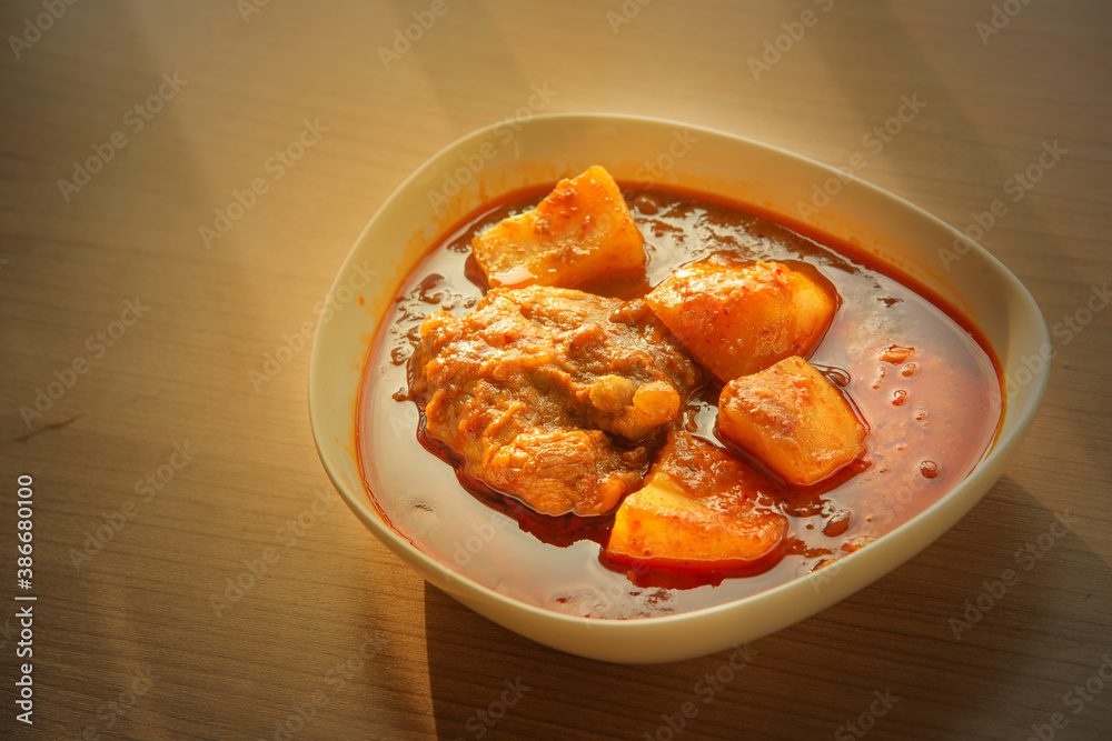 Thai Chicken massaman curry Thai chicken and potato curry in coconut